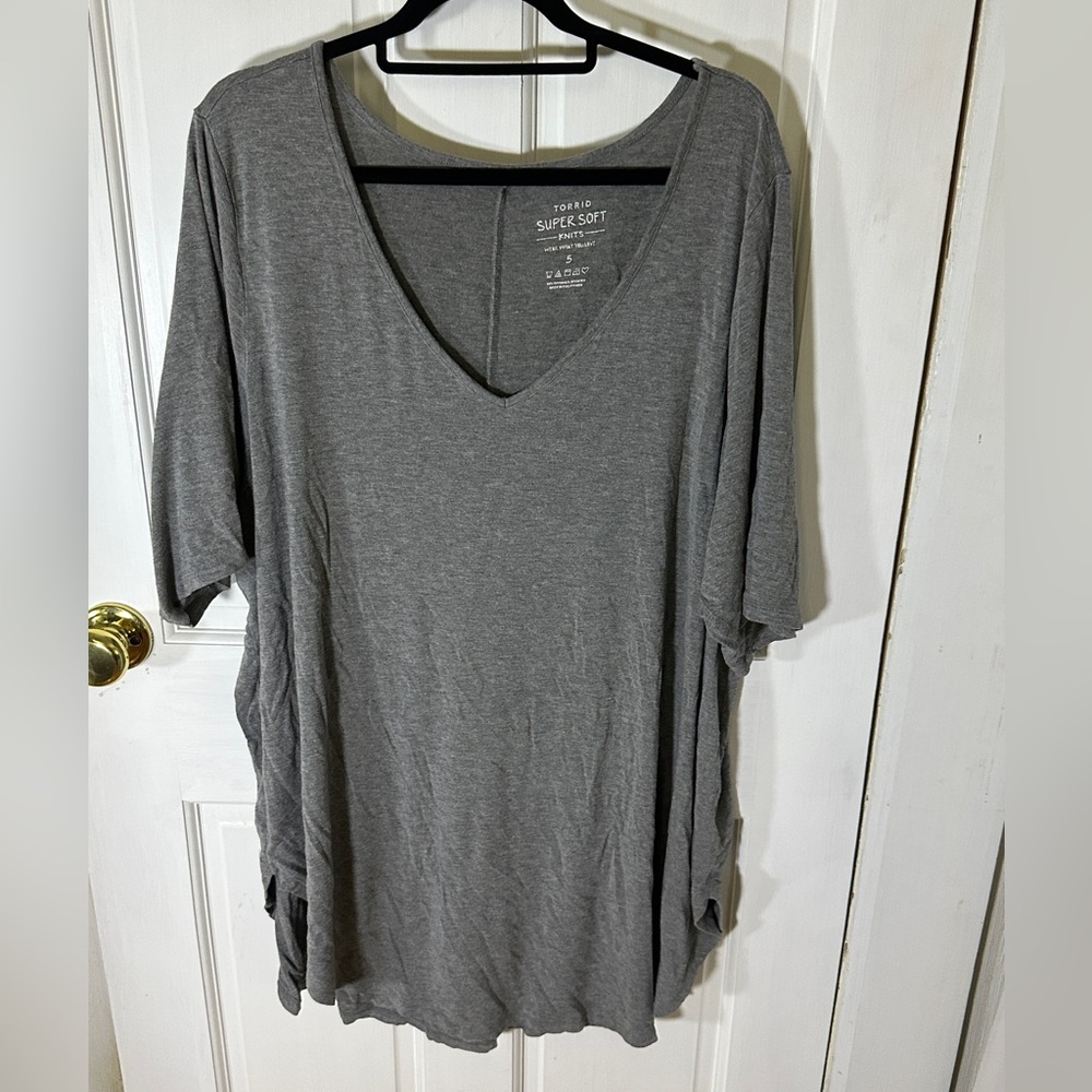 Torrid Charcoal V-Neck Tunic Top